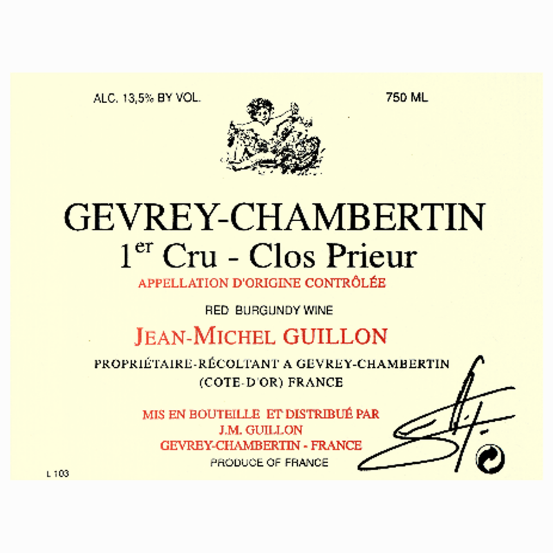 Dom Guillon 'Clos Prieur' Gevrey Chambertin 1er Cru, 2023